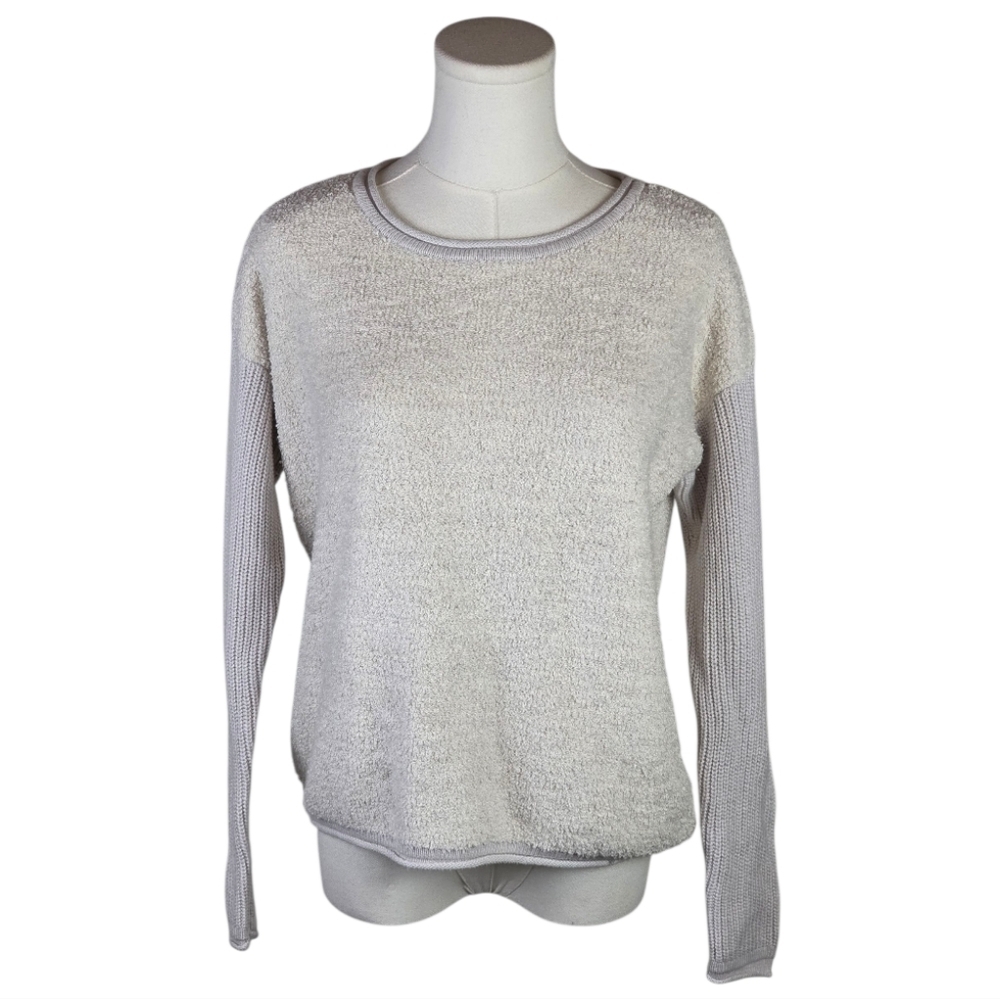 Revolve One Grey Day ivory casual cozy sweater cotton cashmere blend XS